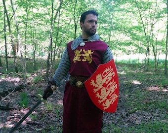King Richard Lionheart Medieval Crusader Knight Surcoat Tabard Tunic