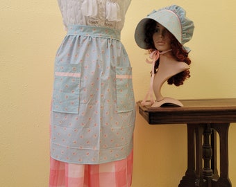 3-piece Pioneer Set with gathered apron, bonnet & skirt, Wagon Train reeneactment, Prairie Clothes, Trek Clothes, Pioneer, Pioneer Clothing