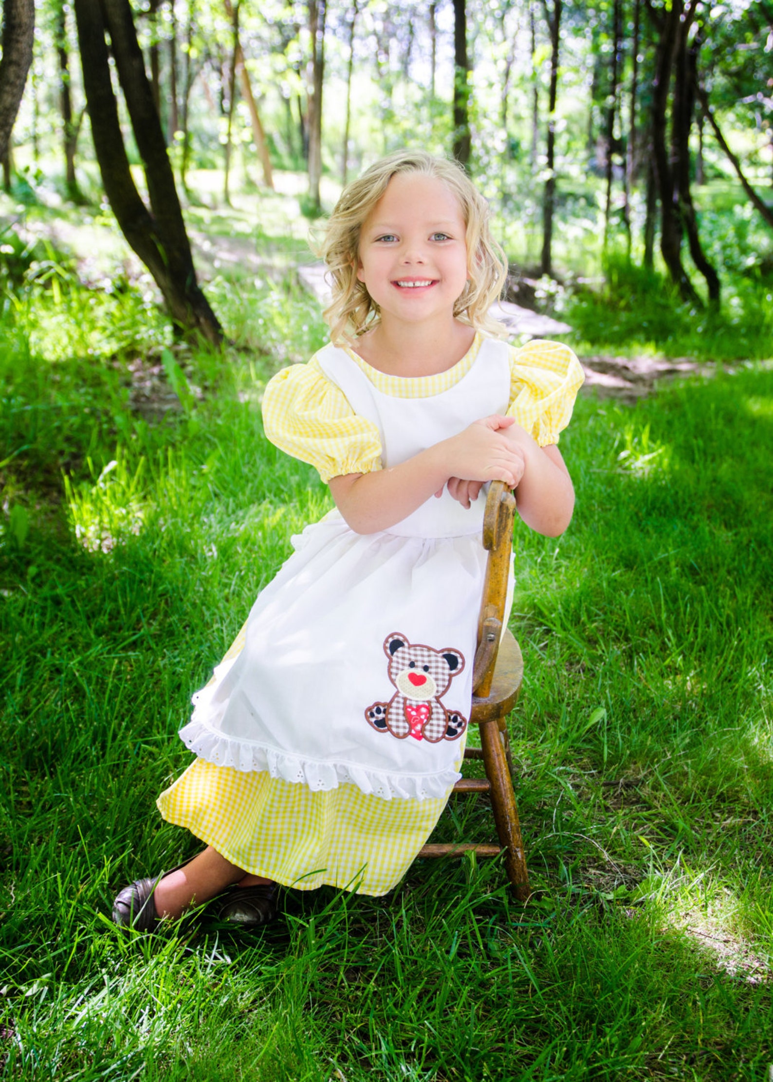 Cute Little Goldilocks Costume dress Yellow gingham three | Etsy