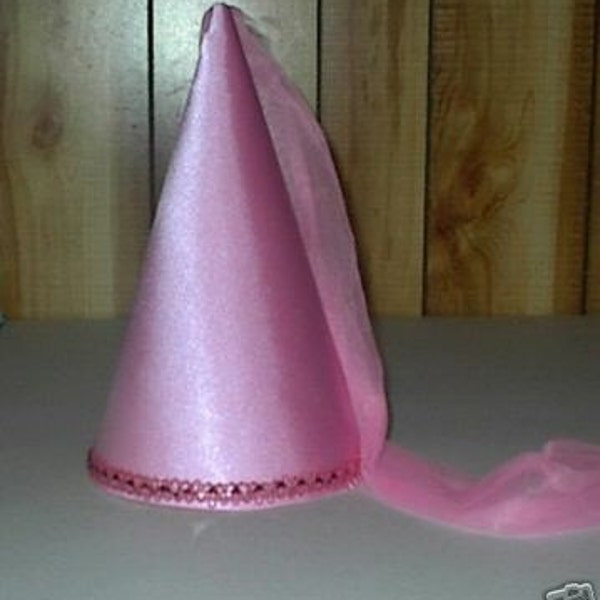 Pink Satin Princess Damsel Medieval Cone Hat, renaissance headwear, henin, cap, crown, Hennin, headwear, girls, adults, toddlers, NEW