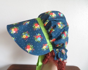 Womens Teens Pioneer Prairie, Victorian, Civil War Bonnet Sunbonnet, Primitive, trek, historical, hat, Wagon Train reenactment, Poke Bonnet,