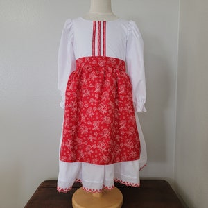 Girls Croatian National Folk Costume dress, White and Red, Croatia, Eastern European, Heritage days, International, traditional outfit, NEW image 3