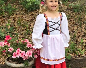 Denmark Traditional National Girls Costume, Scandinavian, Danish, Nordic International Folk Costume Dress, European Folk Dress, NEW