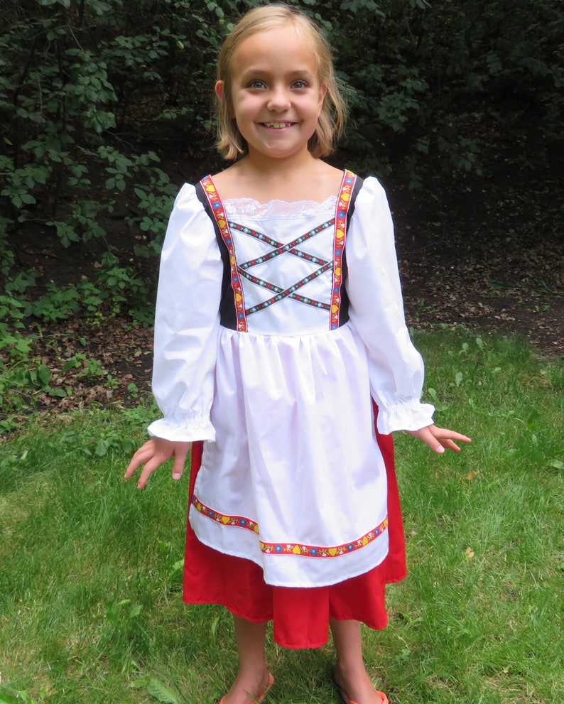 Cute Denmark Traditional National Girls Costume Scandinavian | Etsy