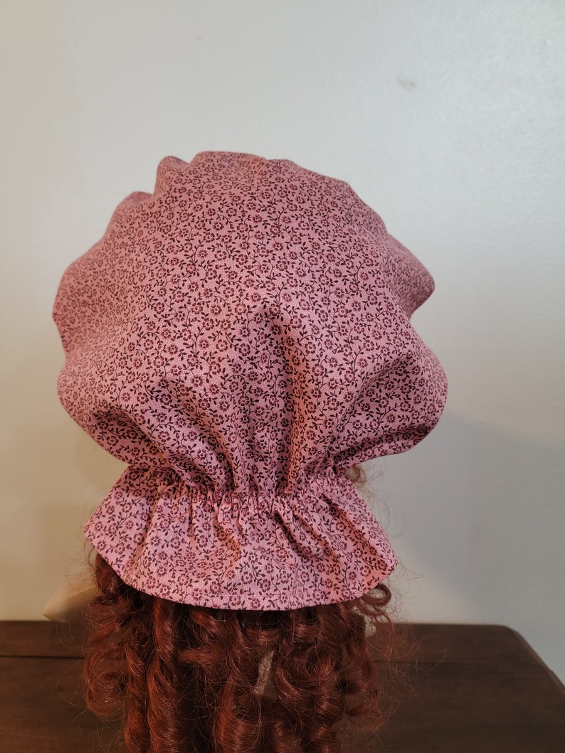 Ladies or Teens Pioneer, Trek, Bonnet, Wagon Train, Reenactment, Prairie, Victorian, Civil War, Sunbonnet, Poke Bonnet, 1800's, Pink Calico image 10