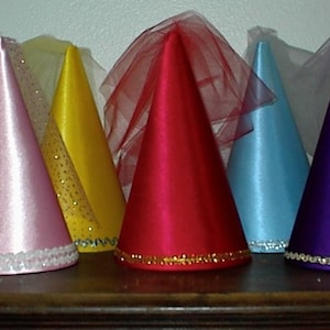 Assortment of 5 Medieval Renaissance Princess Cone Hats image 1