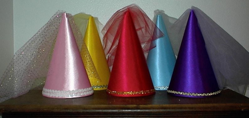 Assortment of 5 Medieval Renaissance Princess Cone Hats image 1