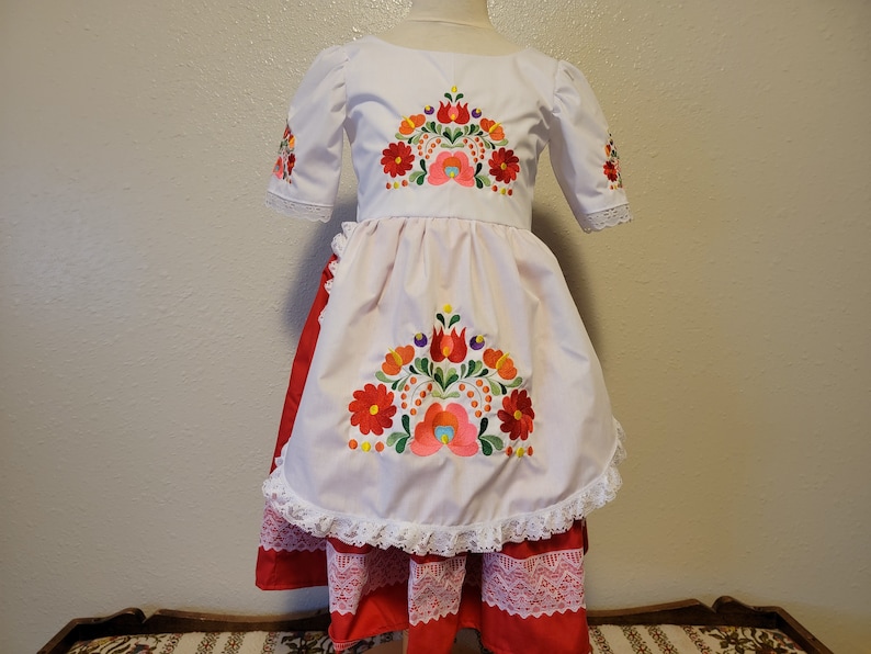 Girls Hungarian National Folk Costume dress, Embroidered, Hungary, Eastern European, Heritage days, International, traditional outfit, NEW image 1