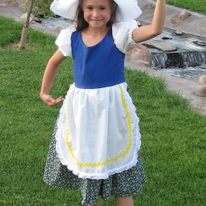 Girls Netherlands, Holland, National, Traditional costume dress AND hat, Dutch Girl, Flemish, Heritage days, Scandinavian, European, Nordic image 3