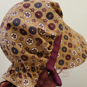 Ladie's Teens Pioneer Trek Bonnet, Prairie, Victorian, Civil War, Sunbonnet, Primitive, historical, hat, Wagon Train reenactment, 1800's, image 5