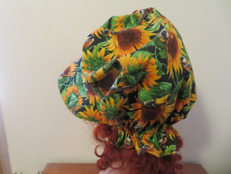 Ladies Pioneer Trek Prairie Victorian Civil War Bonnet, Sunbonnet, Primitive, historical, hat, reenactment, Sunflower, yellow and green, new image 4