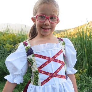 Girls Italian, Greek, Dirndle, Grape theme European Folk Costume, German, Oktoberfest, Swiss, Heritage Days, Halloween, Festival dress, NEW image 5