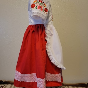 Girls Hungarian National Folk Costume dress, Embroidered, Hungary, Eastern European, Heritage days, International, traditional outfit, NEW image 5