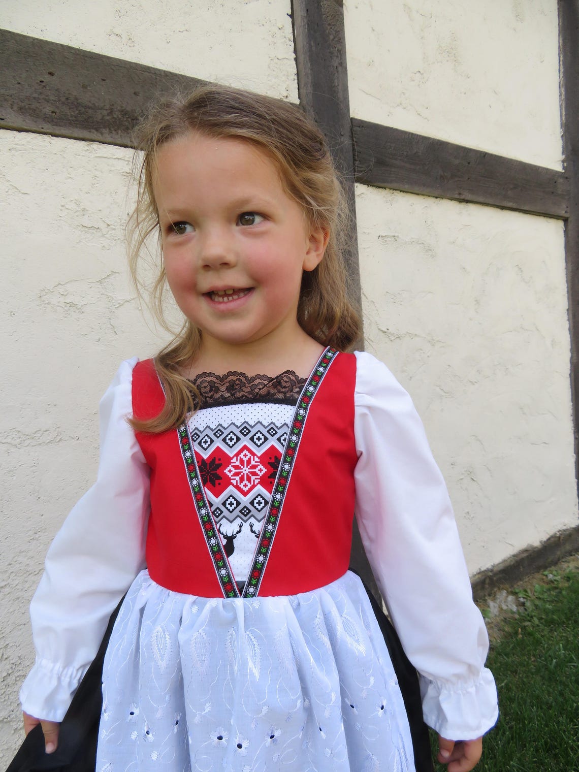 Cute Norwegian Bunad National Girls Costume Scandinavian | Etsy