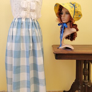 3-piece Pioneer Set with gathered apron, bonnet & skirt, Wagon Train reeneactment, Prairie Clothes, Trek Clothes, Pioneer, Pioneer Clothing image 5