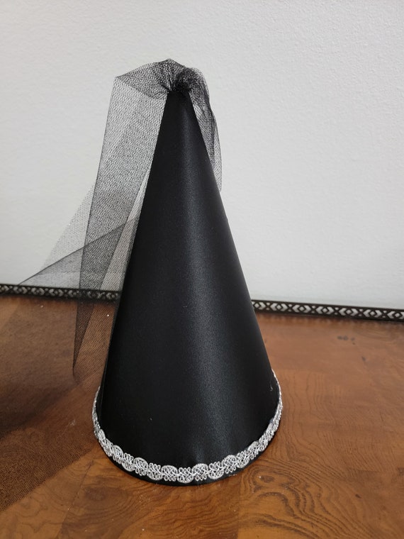 Black Satin Medieval Princess Cone Hat Henin Damsel Renaissance Head Piece Cap crown head wear hennin accessory girls adults NEW Etsy