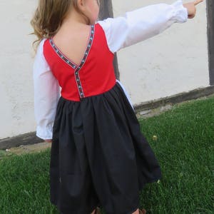 Norwegian, Bunad Inspired, Girls Costume, Scandinavian, Norway, Hardanger, Nordic International Folk Costume Dress, Girls size 2 thru 8. New image 4