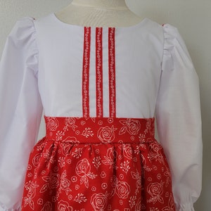 Girls Croatian National Folk Costume dress, White and Red, Croatia, Eastern European, Heritage days, International, traditional outfit, NEW image 2