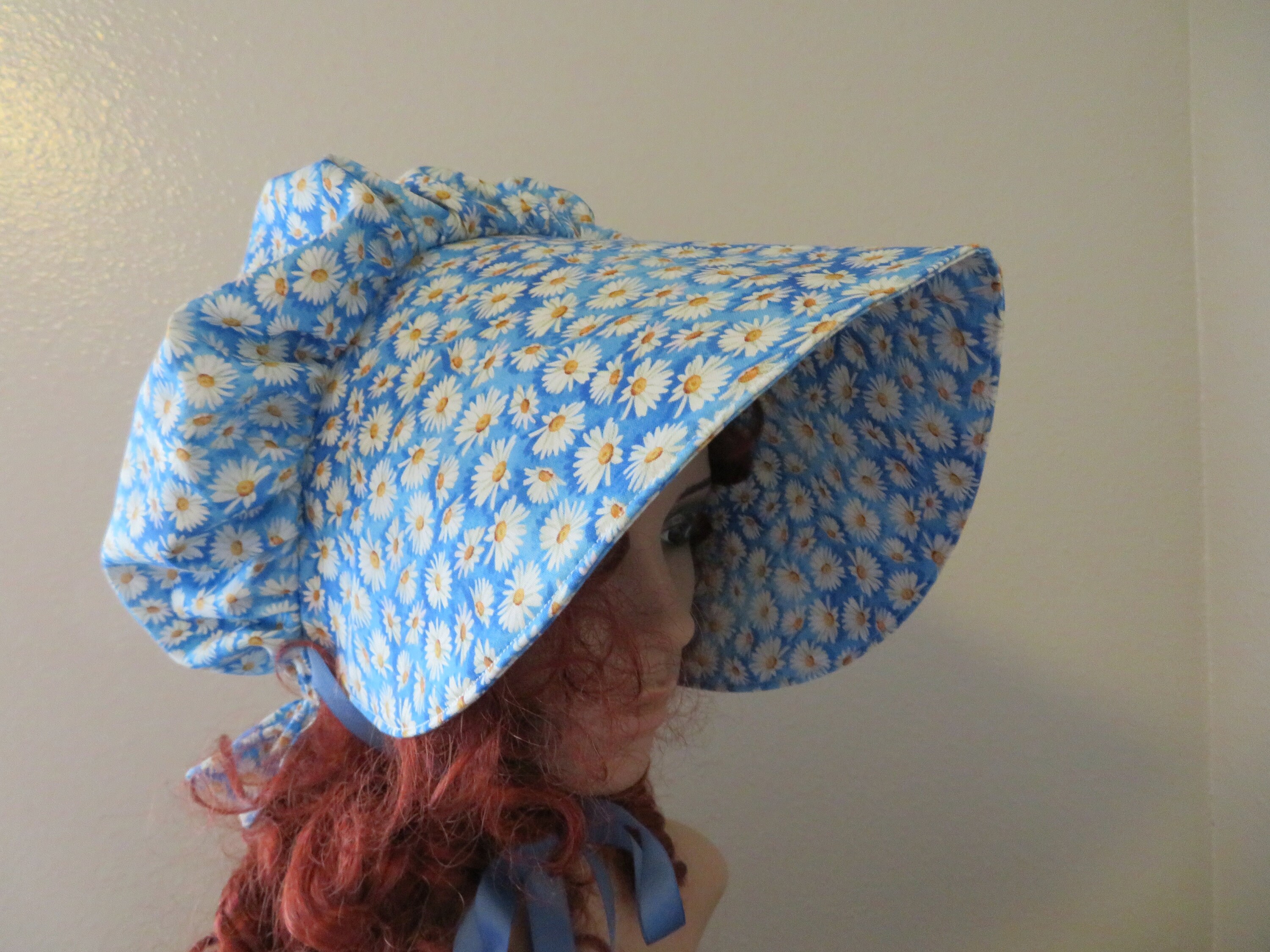 Vintage Prairie Bonnet Reversible Floral Blue Cottagecore Garden Sun Hat Prairie Bonnet In Women main image 2