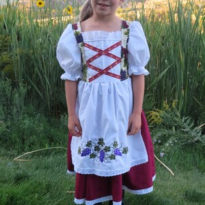 Girls Italian, Greek, Dirndle, Grape theme European Folk Costume, German, Oktoberfest, Swiss, Heritage Days, Halloween, Festival dress, NEW image 4