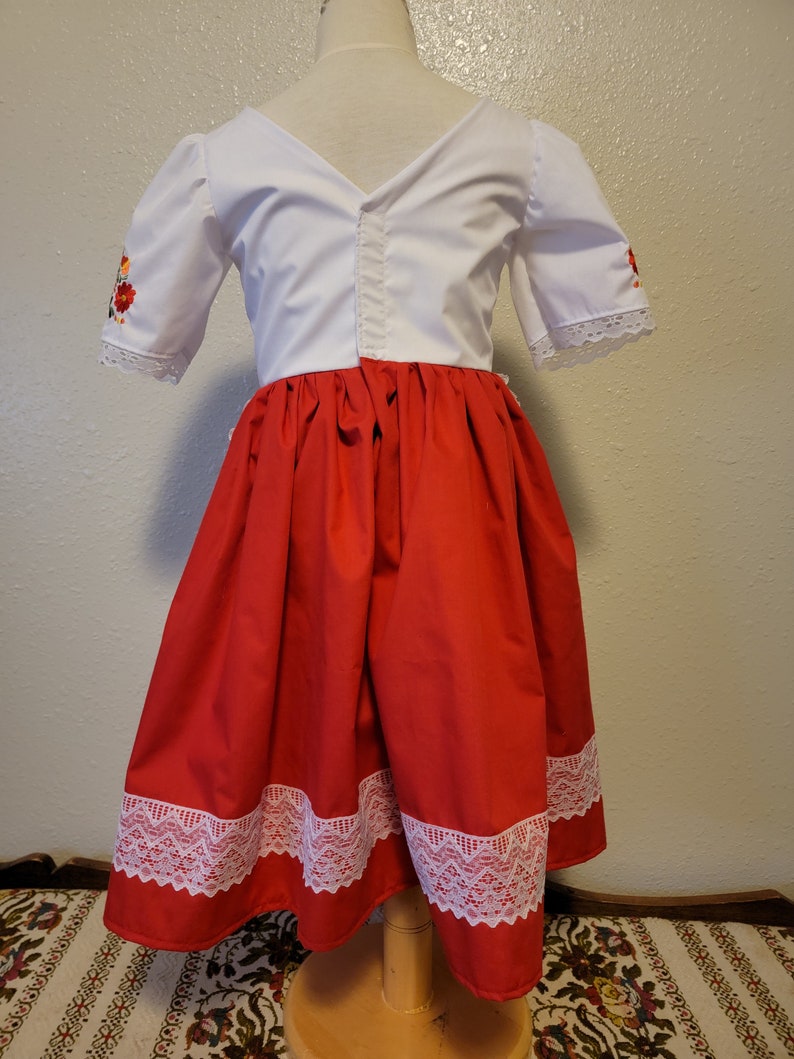 Girls Hungarian National Folk Costume dress, Embroidered, Hungary, Eastern European, Heritage days, International, traditional outfit, NEW image 6