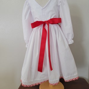 Girls Croatian National Folk Costume dress, White and Red, Croatia, Eastern European, Heritage days, International, traditional outfit, NEW image 5