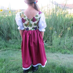 Girls Italian, Greek, Dirndle, Grape theme European Folk Costume, German, Oktoberfest, Swiss, Heritage Days, Halloween, Festival dress, NEW image 7