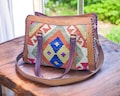 Large Afghan kilim travel bag, Carpet Leather Weekend Bag, briefcase kilim duffel bag, boho carpet bag, rug bags, Carpet bag, gift for her product logo