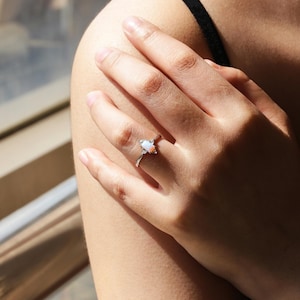 Sterling Silver Royal Opal Ring,Silver Ring,Feminine Design Ring,Travel Rings,Anniversary Gift,Best Friend Birthday Gift,Gift For Her