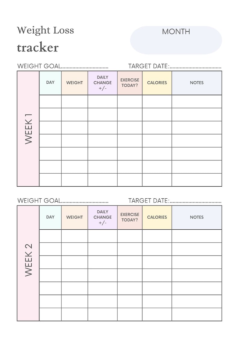 Digital Fitness Planner Fitness Journal Printable Planner Digital ...