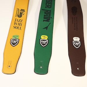 Custom Guitar Strap, Personalized Engraving Leather Guitar Straps & Bass Strap Acoustic, Guitar Gifts for Him, Gift for Guitar Player