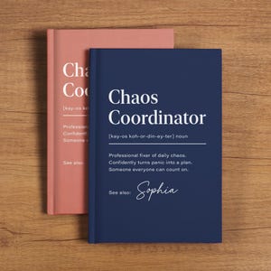 Chaos Coordinator Notebook, Office Appreciation Work Journal, Custom Funny Definition Notebook, Coworker Team Gift
