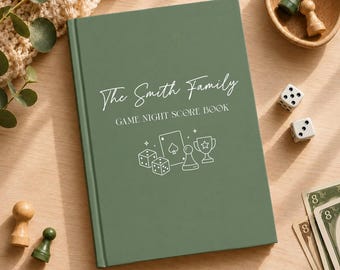 Custom Family Game Night Gifts,  Score Book, Personalized Board Game Lover Gift for Couples & Families, Game Night Scores