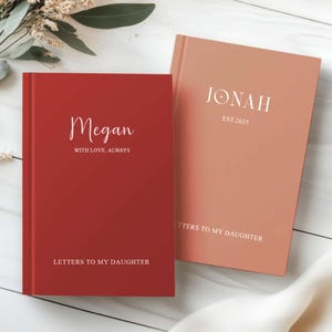 Diario para hijas Libro de recuerdos personalizado para bebés Diario con nombre personalizado Diario para madres e hijas Cartas de madres primerizas para mi hijo