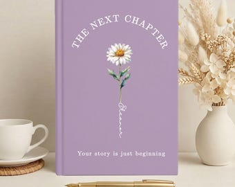 Personalized Graduation Journal, Custom Birthflower New Chapter Journal, Class of 2026 Graduation Notebook, College Graduate Gift for Her