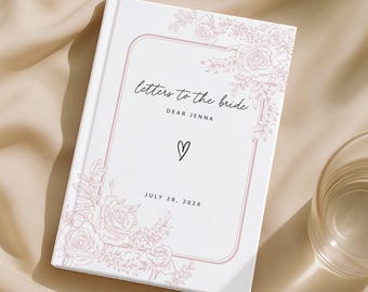 Letters to the Bride Journal, Personalized Bridal Shower Book, Custom Wedding Advice Book, Bachelorette Party Gift, Newly Engaged Gift