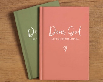 Dear God Journal, Custom Name Prayer Gift, Personalized Christian Notebook, Diary Gifts For Mom Girl Women Sermon Notes, Bible Study Journal