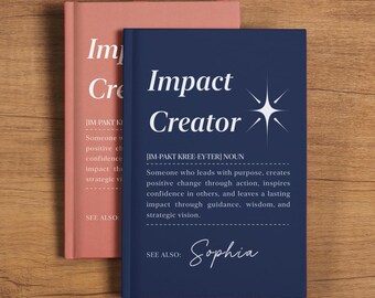Impact Creator Journal, Personalized Difference Maker Definition Notebook, Mentor Appreciation, Custom Leader Thank You Gifts
