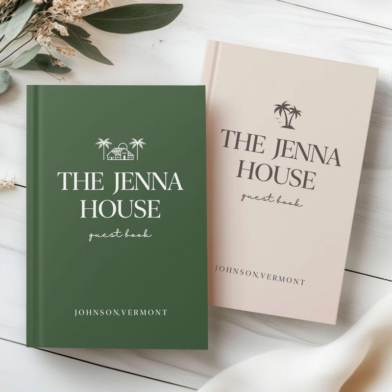 Beach House Guest Book, Guest Book, Custom Rental House Welcome Book Vacation Rental, Housewarming Gift, Hotel Sign In