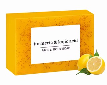 Turmeric & Kojic Acid Soap, Handmade Natural, Vegan, Brightening, Dark