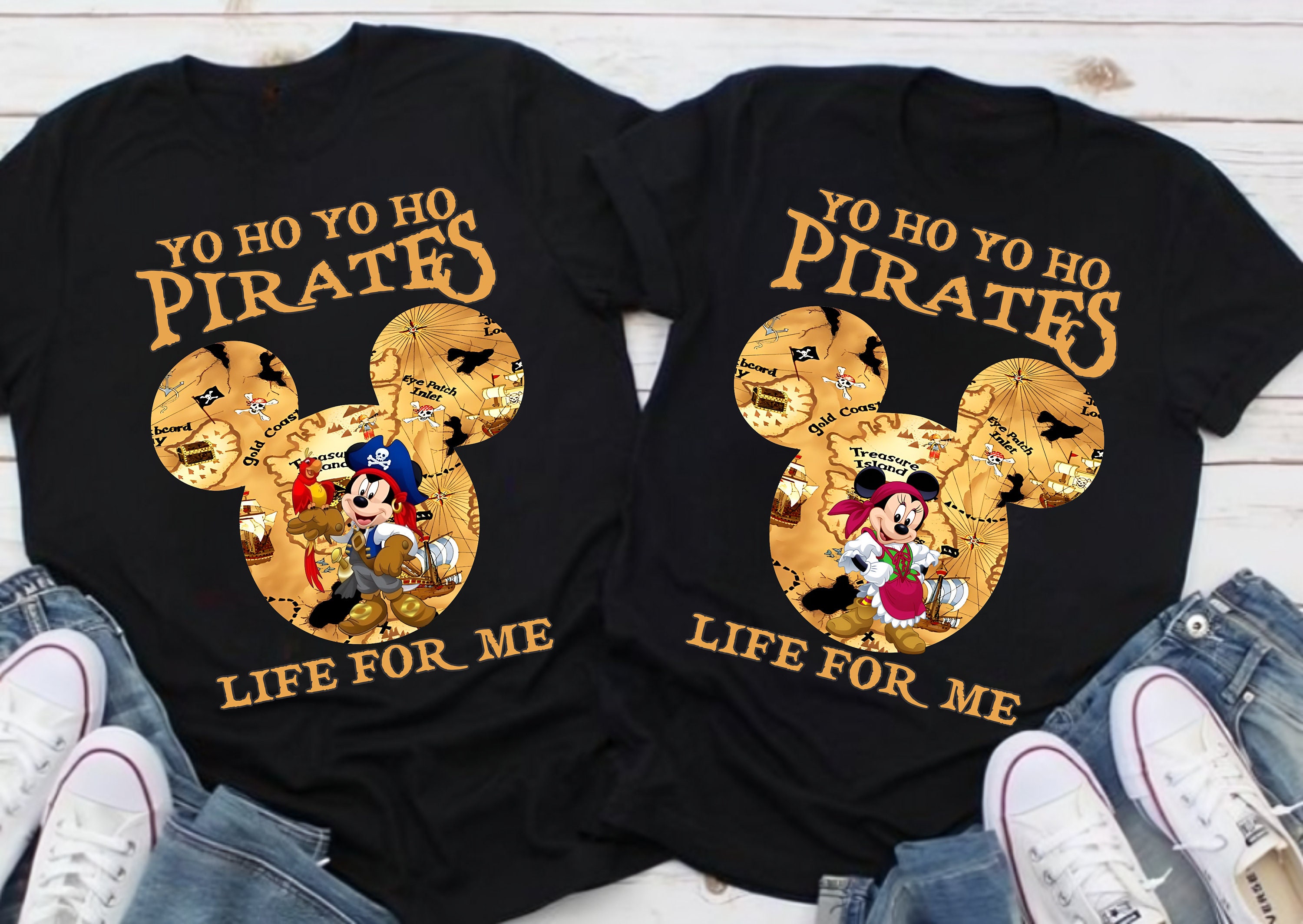 Eymitory Womens Pirate Costume Funny Pirates T-Shirt Cruise Shirts Accessories Halloween T Shirts A-Black