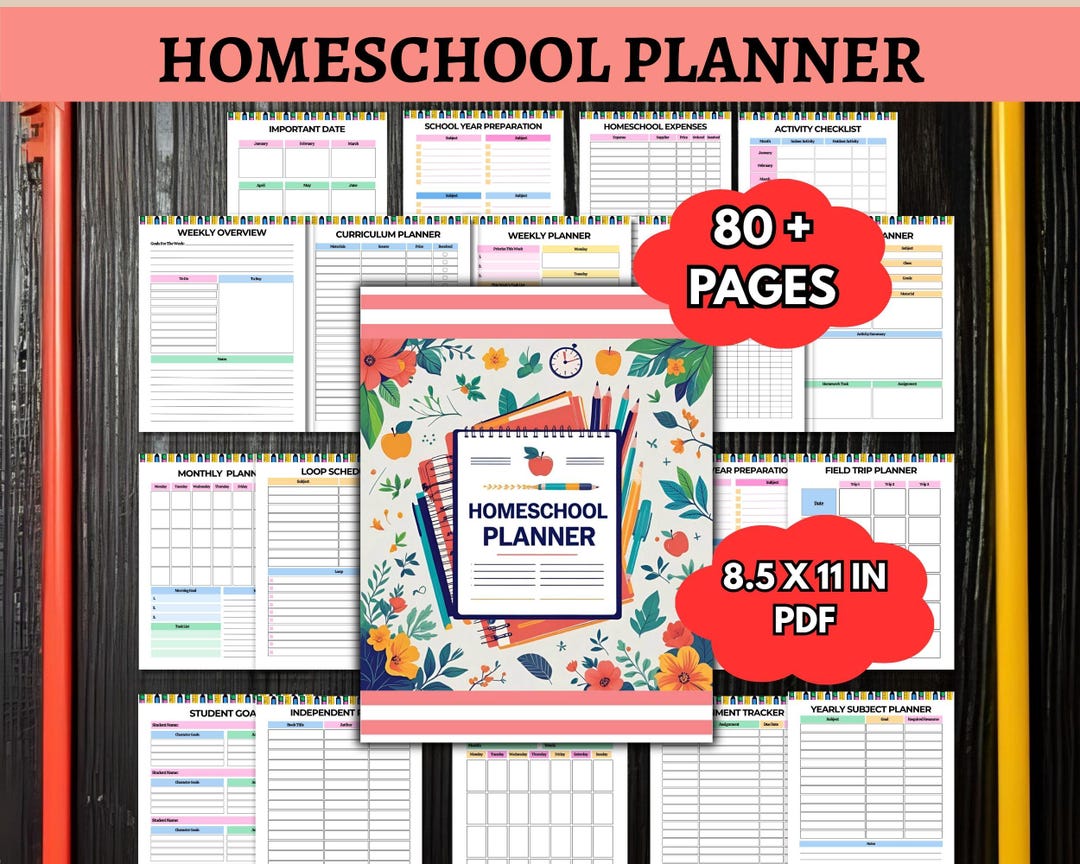 Printable Homeschool Planner Bundle Daily Weekly Monthly Lesson ...