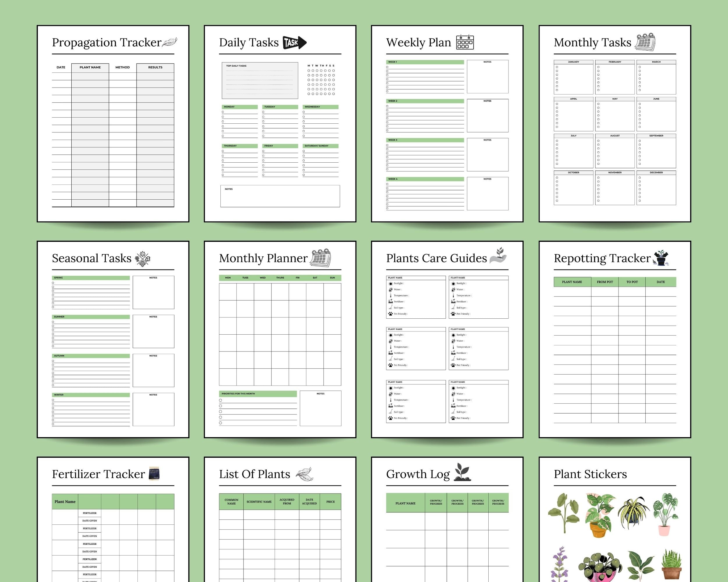 Printable House Plants Planner Plant Planner Printable Indoor Plant ...