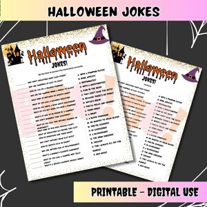 Blagues d'Halloween Jeux de blagues à imprimer pour les enfants Jeu de fête d'Halloween Jeu d'Halloween pour la classe, École à la maison d'Halloween