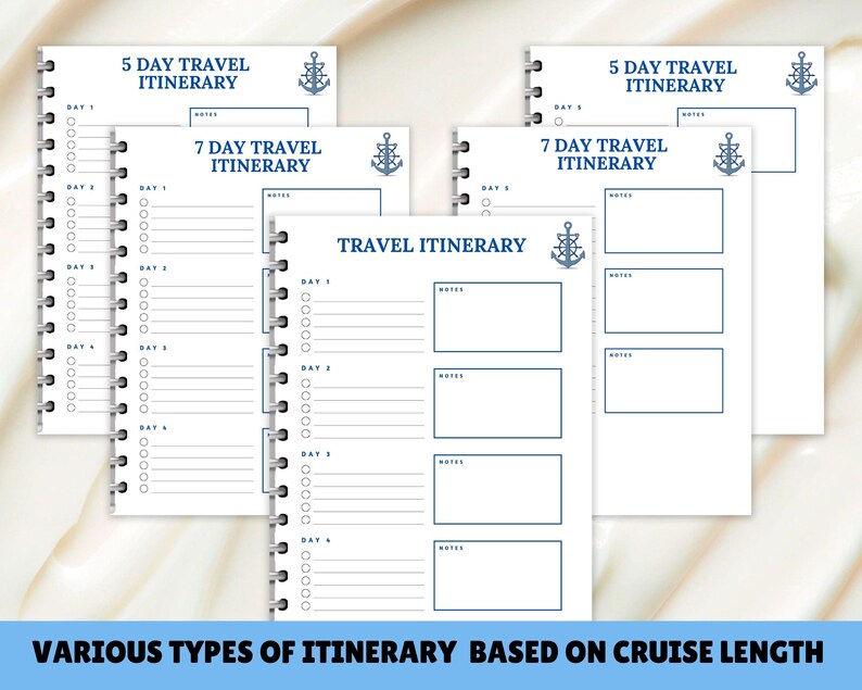 Cruise Planner 2026 Printable Vacation Itinerary Kit Packing List ...