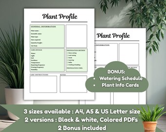 Plant Care Tracker Printable Watering Schedule Template Houseplant Journal Cards Plant Profile Sheet Indoor Garden Planner Plant Mom Gift