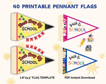 School Pennant Flag Banner First Day of School Flag Back To School Flag 1st Day of School Pennants Last Day Of First Day Flag Preschool