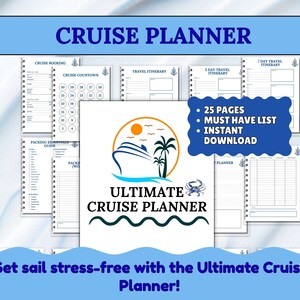 Cruise Planner Printable Cruise Vacation Itinerary Planner Travel Journal and Packing List for Cruise Trips Family Cruise Planning Organizer