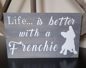 French Bulldog wooden sign Frenchie