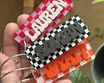 Acrylic Bag Tag, Kids Custom Keychain, Custom Acrylic Tag, Kids Name Keychain, Lunch Box Tag, Personalized Tag, Custom Backpack Tag